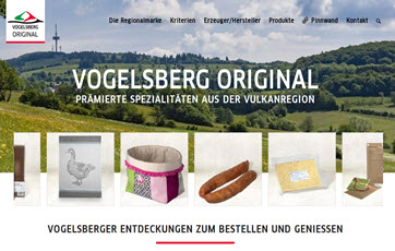 Screenshot der Seite www.vogelsberg-original.de als Link zur Seite